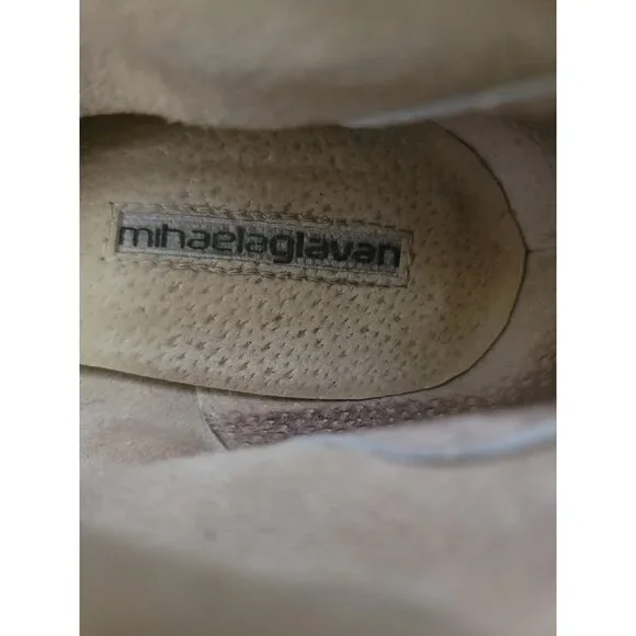 Mihaela Glavan Beige Mid-Calf Suede Boots With Block Heel Size 39 EU - Picture 7 of 9